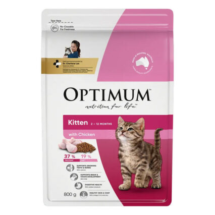 Optimum Kitten 2-12 Months With Chicken Dry Cat Food 800 Gm