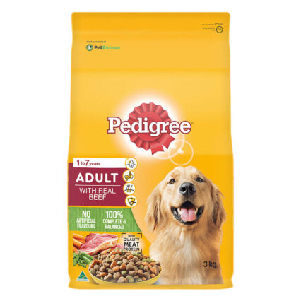 Pedigree Adult Dry Dog Food With Real Beef 3 Kg