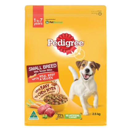 Pedigree Small Breed Dry Dog Food With Real Beef And Vegies 2.5 Kg