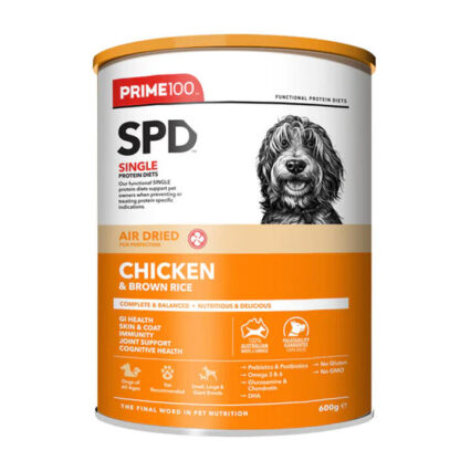 Prime100 Spd Single Protein Diets Air Dried Chicken & Brown Rice All Life Stages Dry Dog Food 600 Gm