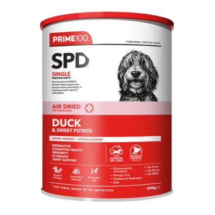 Prime100 Spd Single Protein Diets Air Dried Duck & Sweet Potato All Life Stages Dry Dog Food 600 Gm