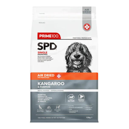Prime100 Spd Single Protein Diets Air Dried Kangaroo & Pumpkin All Life Stages Dry Dog Food 120 Gm