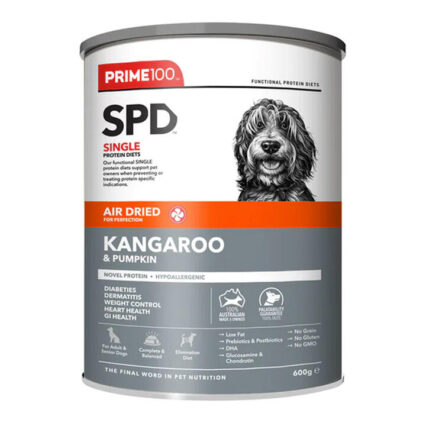 Prime100 Spd Single Protein Diets Air Dried Kangaroo & Pumpkin All Life Stages Dry Dog Food 600 Gm