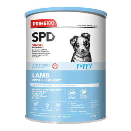 Prime100 Spd Single Protein Diets Air Dried Lamb, Apple & Blueberry Puppy Dry Dog Food 600 Gm