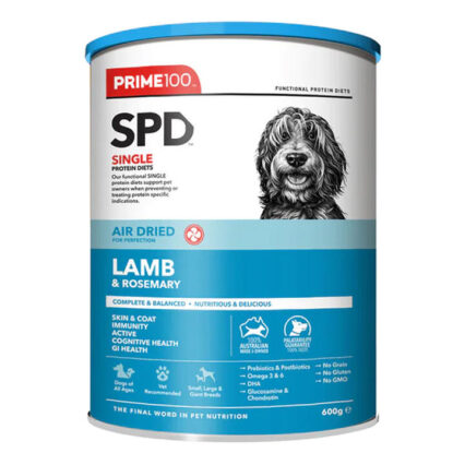 Prime100 Spd Single Protein Diets Air Dried Lamb & Rosemary All Life Stages Dry Dog Food 600 Gm