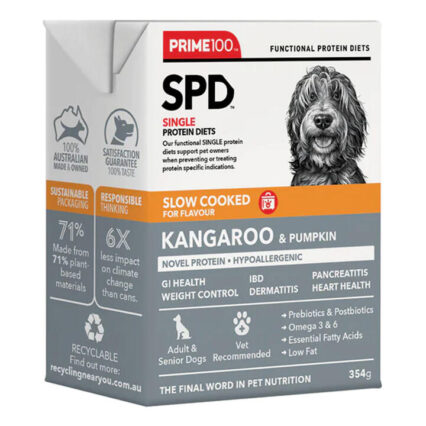 Prime100 Spd Single Protein Diets Slow Cooked Kangaroo & Pumpkin Wet Dog Food 354 Gm 1 Pack