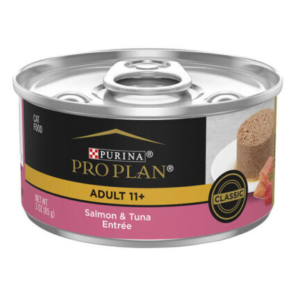 Pro Plan Adult 11+ Salmon & Tuna Entree Wet Cat Food 85gm 24 Cans