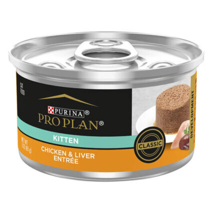Pro Plan Kitten Chicken & Liver Entree Wet Cat Food 85gm 24 Cans