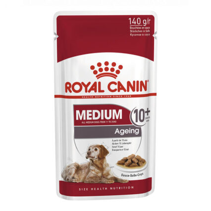 Royal Canin Medium Ageing 10+ Years In Sauce Pouches Wet Dog Food 140 Gms 10 Pack
