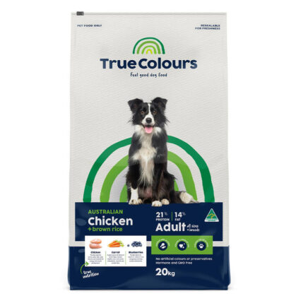 True Colours Chicken And Brown Rice Adult Dry Dog Food 20 Kg