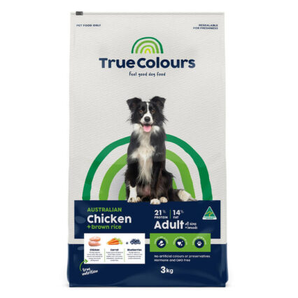 True Colours Chicken And Brown Rice Adult Dry Dog Food 3 Kg