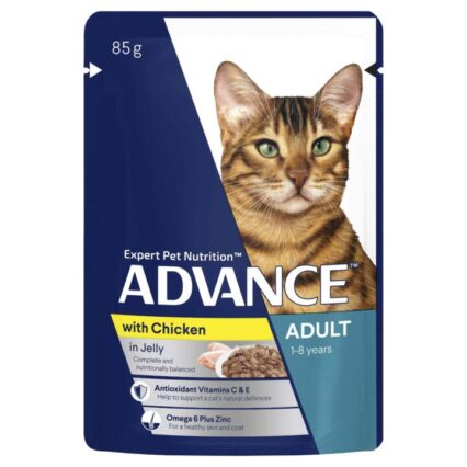 Advance Adult Chicken In Jelly Wet Cat Food Pouches