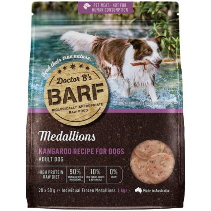 Doctor Bs Barf Medallions Kangaroo Recipe Frozen Dog Food