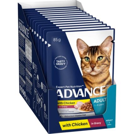 Advance Chicken Chunks In Gravy Adult Wet Cat Food Pouch