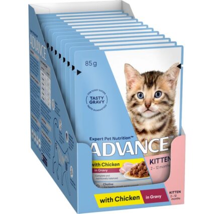 Advance Chicken Chunks In Gravy Kitten Wet Cat Food Pouch