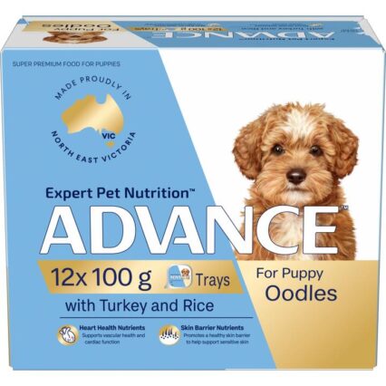 Advance Turkey With Rice Puppy Oodles Wet Dog Food Tray