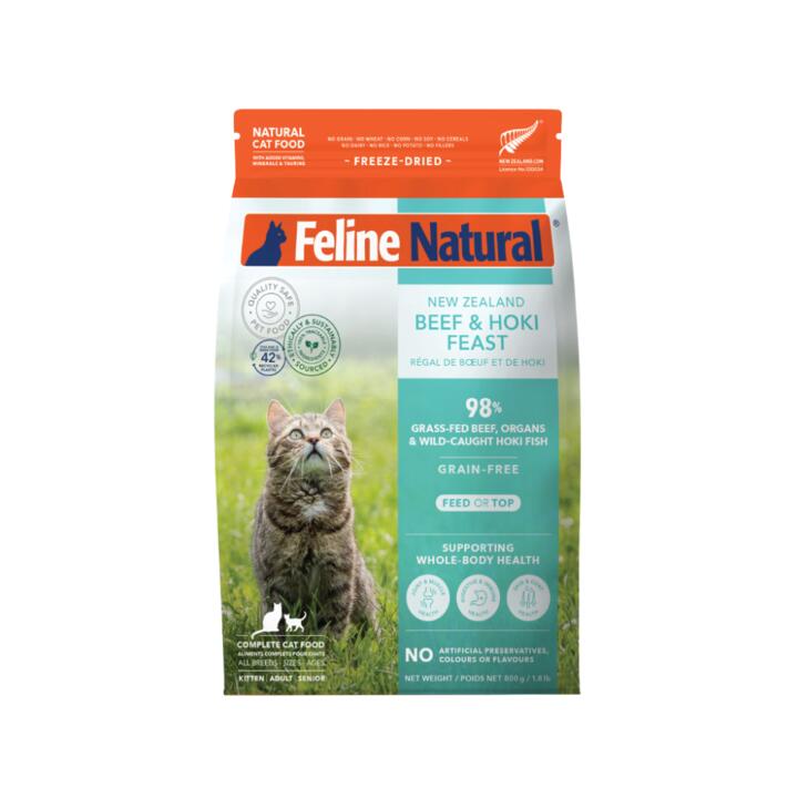 Feline Natural Beef Hoki Freeze Dried Cat 1 Feline Natural Beef Hoki Freeze Dried Cat