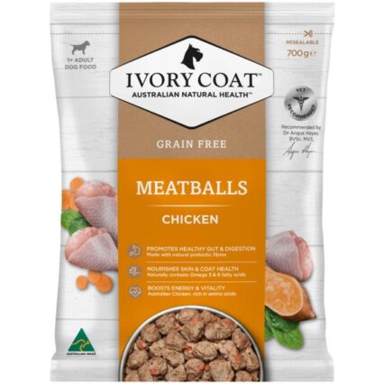 Ivory Coat Grain Free Chicken Meatballs Frozen Dog Food