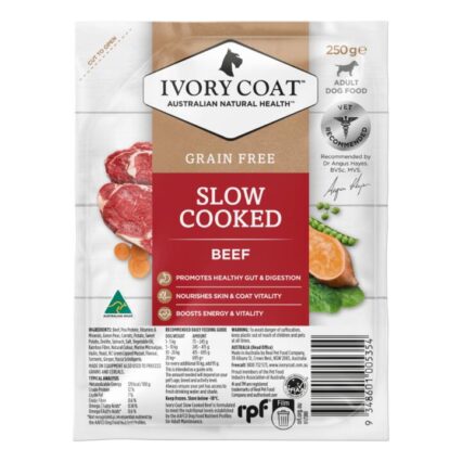 Ivory Coat Slow Cooked Meal Beef Grain Free Frozen Dog Food