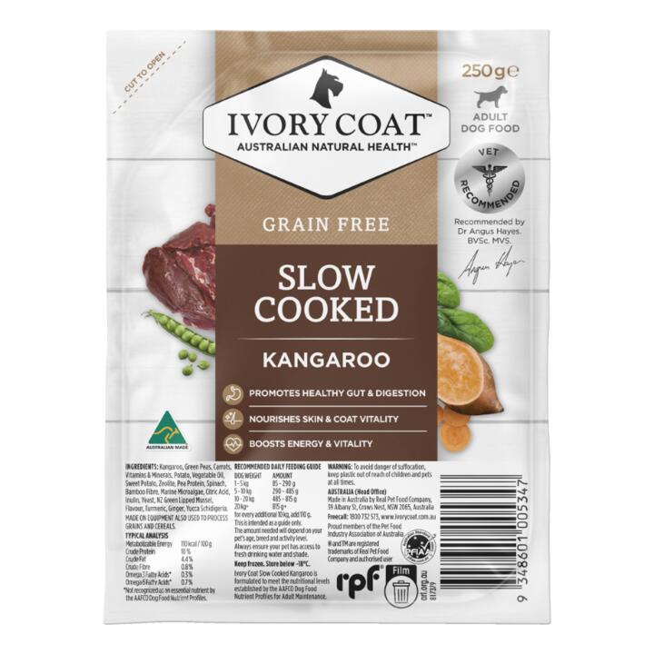 Ivory Coat Slow Cooked Meal Kangaroo Grain Free Frozen Dog Food 1 Ivory Coat Slow Cooked Meal Kangaroo Grain Free Frozen Dog Food