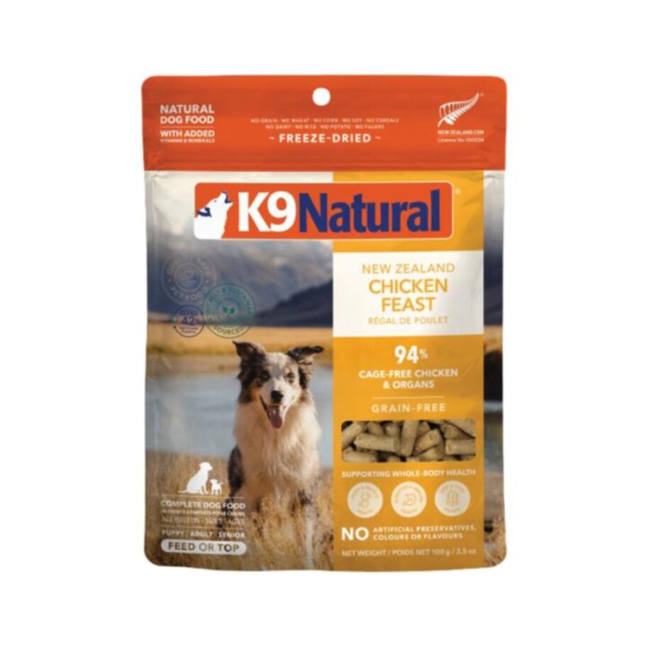 Image showcasing K9 Natural Chicken Feast Grain Free Freeze Dried Dog Food | Pet Food ...