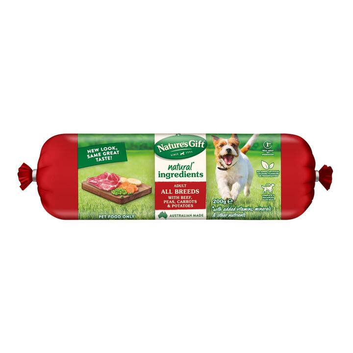 Natures Gift Beef Peas Carrots Potatoes Chilled Dog Food Roll 1 Natures Gift Beef Peas Carrots Potatoes Chilled Dog Food Roll