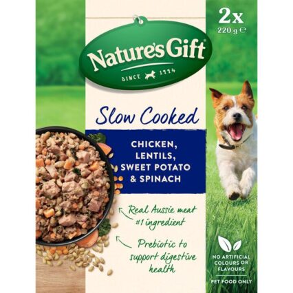 Natures Gift Slow Cooked Chicken Lentils Sweet Potato Spinach Chilled Dog Food