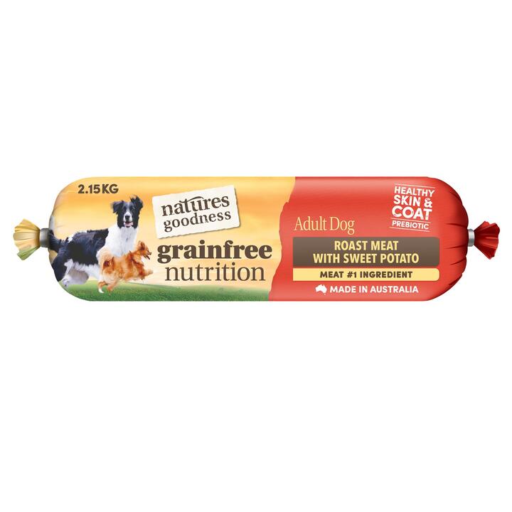 Natures Goodness Grain Free Roast Meat With Sweet Potato Chilled Dog Food Roll 1 Natures Goodness Grain Free Roast Meat With Sweet Potato Chilled Dog Food Roll