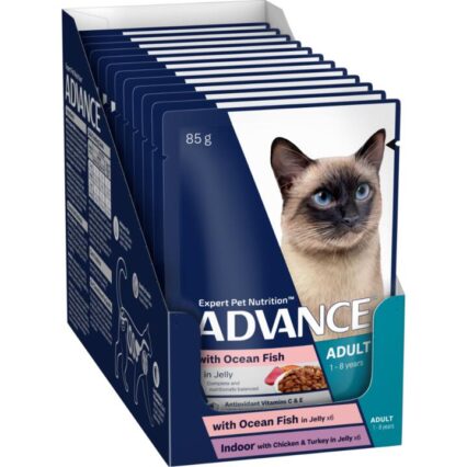 Advance Adult Ocean Fish Indoor Chicken And Turkey In Jelly Wet Cat Food
