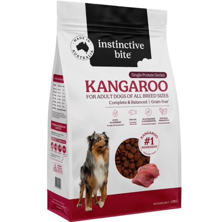 Instinctive Bite Single Protein Grain Free Kangaroo Dry Dog Food 1 Instinctive Bite Single Protein Grain Free Kangaroo Dry Dog Food