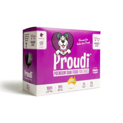 Proudi Premium Raw Kangaroo And Beef Frozen Dog Food