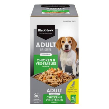 Black Hawk Original Adult Chicken And Vegetables Wet Dog Food Pouches