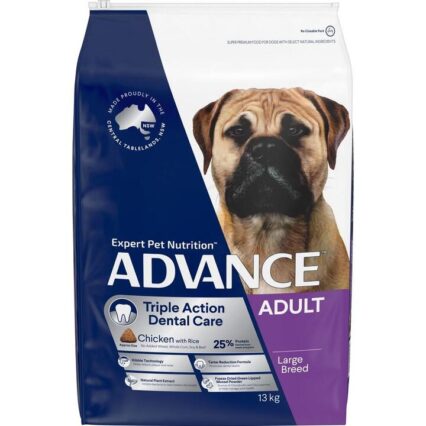 Advance Triple Action Dental Care Large Adult Dry Dog Food Chicken With Rice
