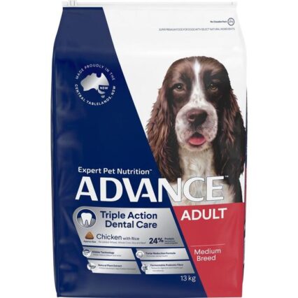 Advance Triple Action Dental Care Medium Adult Dry Dog Food Chicken With Rice