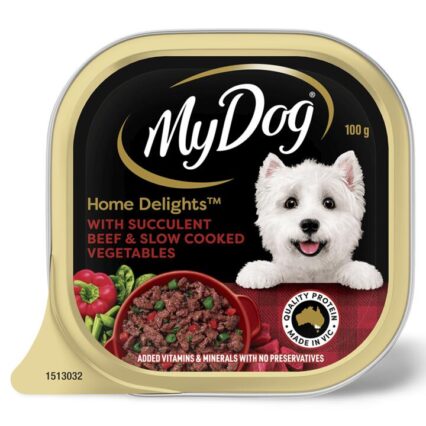 My Dog Home Delights Succulent Beef Slow Cooked Vegetables Wet Dog Food