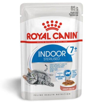Royal Canin Indoor 7 Plus Adult Gravy Wet Cat Food Pouches