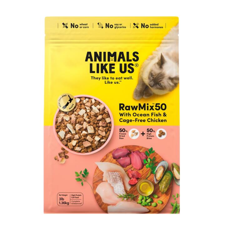 Animals Like Us Raw Mix 50 Ocean Fish And Chicken Dry Cat Food 1 Animals Like Us Raw Mix 50 Ocean Fish And Chicken Dry Cat Food