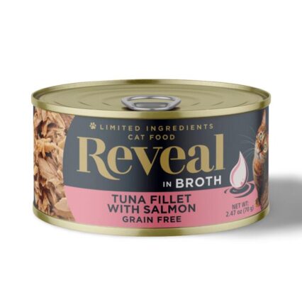Reveal Natural Wet Cat Food Tuna Fillet With Salmon In Broth