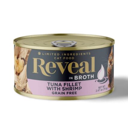 Reveal Natural Wet Cat Food Tuna Fillet With Shrimp In Broth