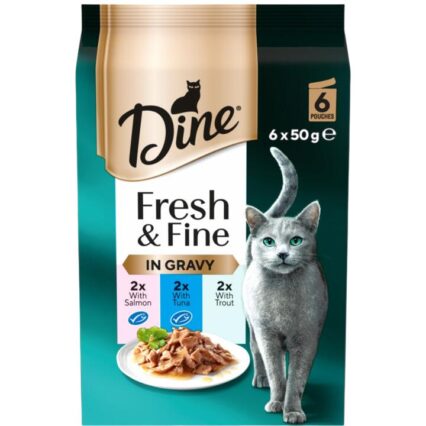Dine Fresh And Fine Salmon Tuna Trout In Gravy Wet Cat Food