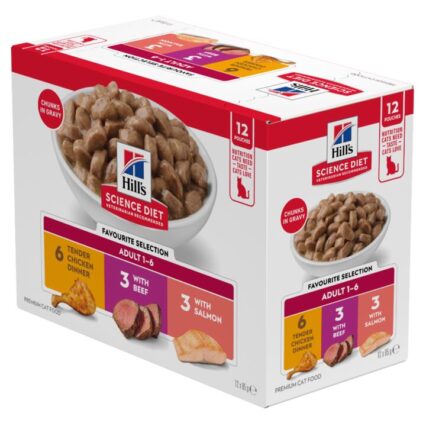 Hills Science Diet Adult Favourite Selection Variety Pack Cat Food Pouches
