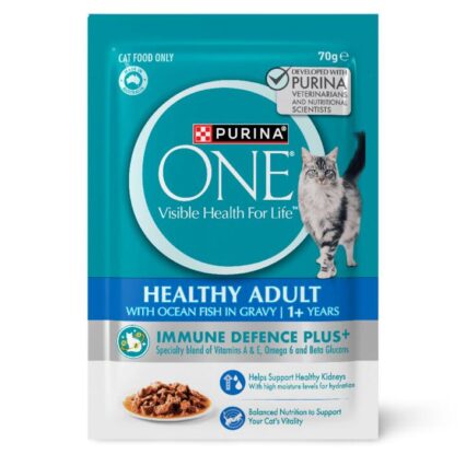 Purina One Adult Oceanfish In Gravy Wet Cat Food Pouches