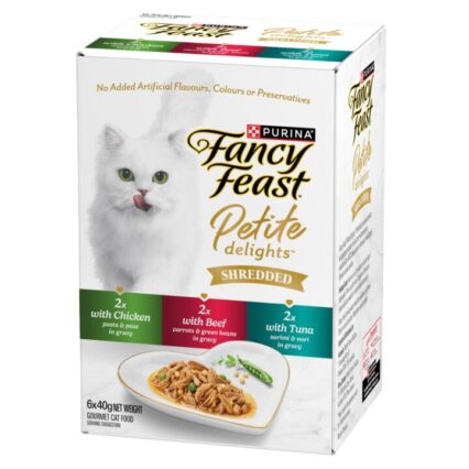 Fancy Feast Petite Delights Shredded Chicken Beef Tuna Wet Cat Food